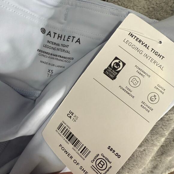 Athleta Interval High Rise Legging Tight Legging, Light Blue, XS 821433 - Picture 4 of 5